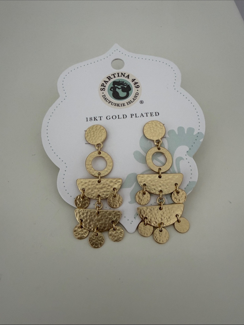 Spartina 449 Gold Textured Cascade Dangle Earrings